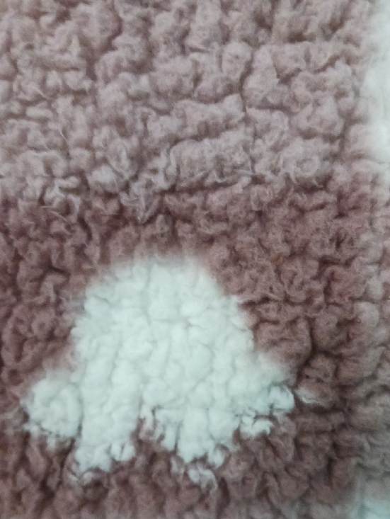 Womens Plush Sherpa Jacket in Mauve and Cream - Picture 7 of 7